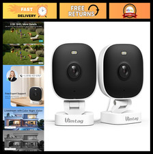 2.5K Home Security Cameras - Indoor/Outdoor, Color Night Vision, 2-Way Audio, Mo