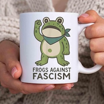 Frogs Against Fascism - Portland Frog Protest Funny Mug