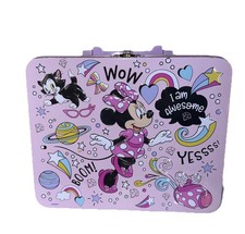 Disney Minnie Mouse Pink Tin Lunch Box Retro Collectible Kids Travel Storage