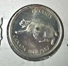 1967 Canadian Canada 25c Cent Quarter Dollar Coin 50% - 80% Silver Lynx Bobcat