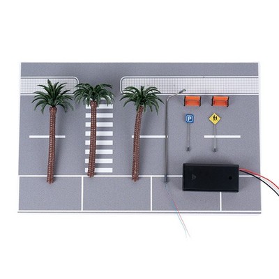 1/64 Scale Parking Lot Model Kit with Integrated LED Lighting Features