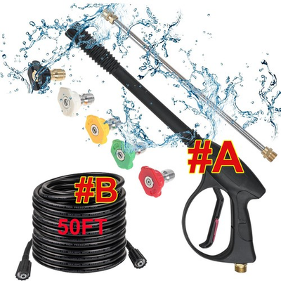 #ad 4000PSI High Pressure Car Power Washer Gun Spray Wand Lance Nozzle and Hose Kit $33.98