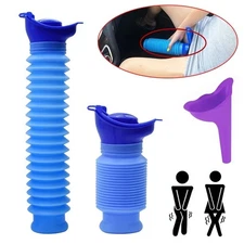 Collapsible Emergency Urinal 750ml Car Toilet Female Adapter Camping Travel