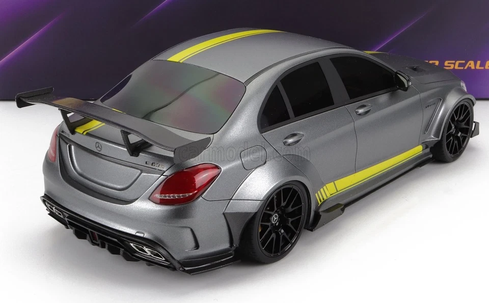 MODELLINO AUTO STATICO GLM MERCEDES BENZ C-CLASS C63S AMG DARWINPRO GRIGIO 1/18 - Immagine 2 di 4