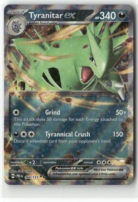 Tyranitar ex 064 SV: Prismatic Evolutions Holo Pokemon Double Rare Near Mint