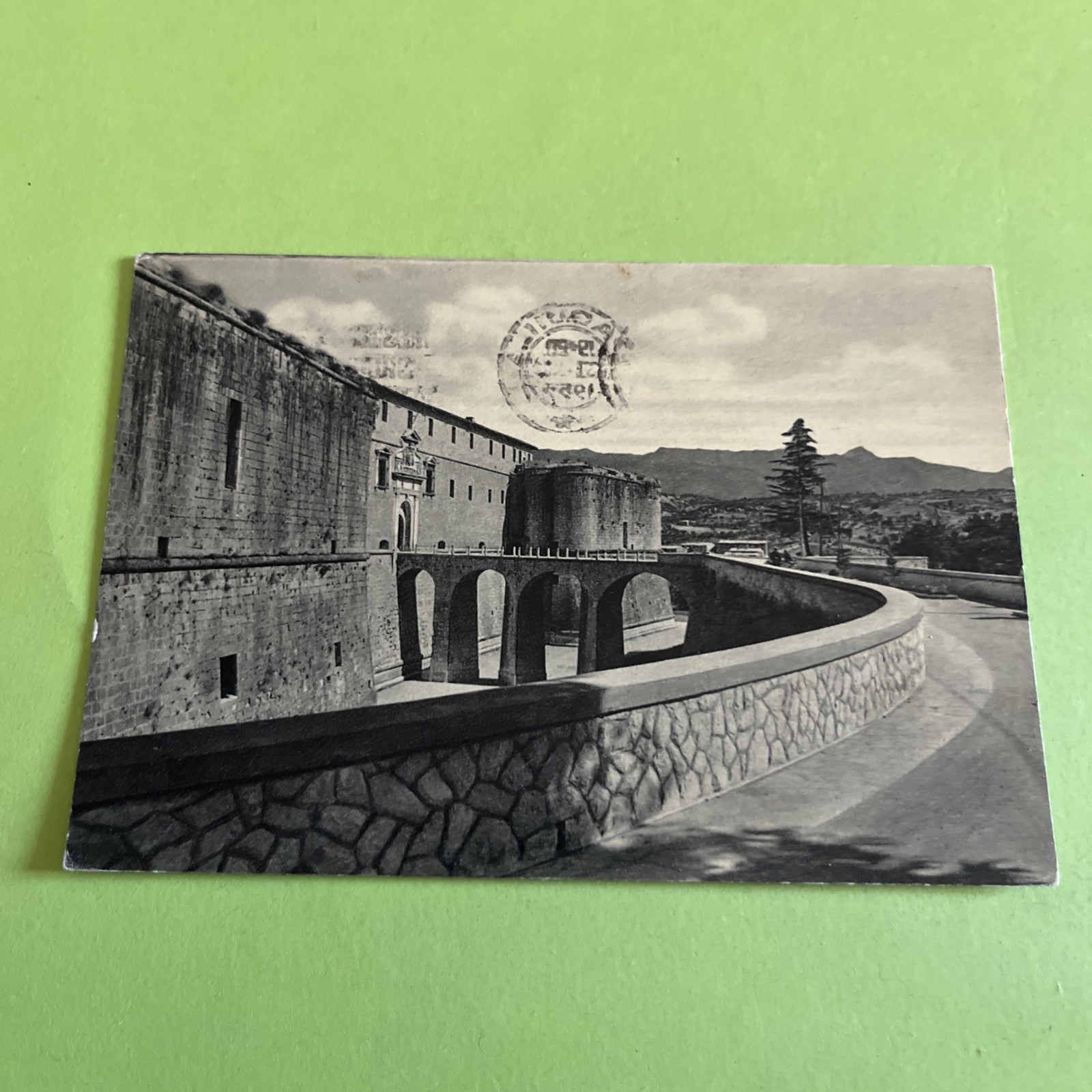 L'AQUILA CASTELLO MEDIOEVALE FEDERICO II CATENA GRAN SASSO CARTOLINA Bianco Nero