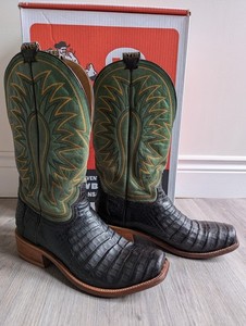 Bottes De Cowboy Exotiques En Caïman – Authentiques, Taille US 8 (fabriquées Au Mexique)