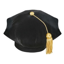 CLERKMANS Doctoral PhD Graduation Velvet Tam with Gold Bullion 8-Sided