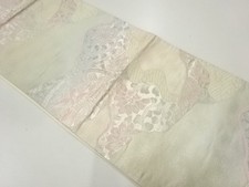 7641633: JAPANESE KIMONO JAPANESE FUKURO OBI / WOVEN FLOWER  BIRD