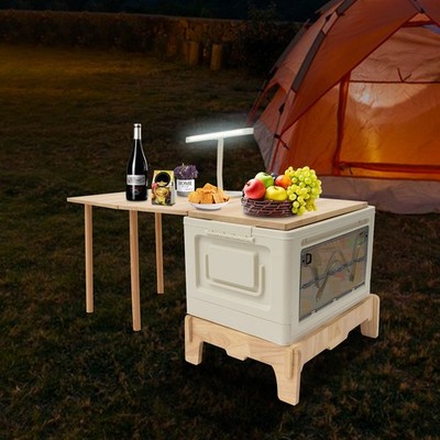 Folding Storage Camping Box with Table,  Lightweight Camp Storage Box 37x17x16in