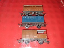 OO gauge TRIANG R124 R123 R122 BR BRAKE VAN CATTLE HORSE BOX 3 WAGONS 1960