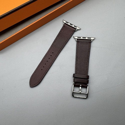 Hermes Bordeaux Leather Apple Watch Band 41mm 42mm Series 10 Durable Coated - 第 8/12 張圖片