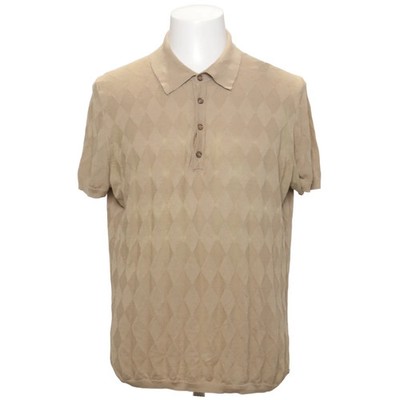 Burlington, Poloshirt, Größe: M/L, Beige, Karo, Musterstrick, Herren #D9h