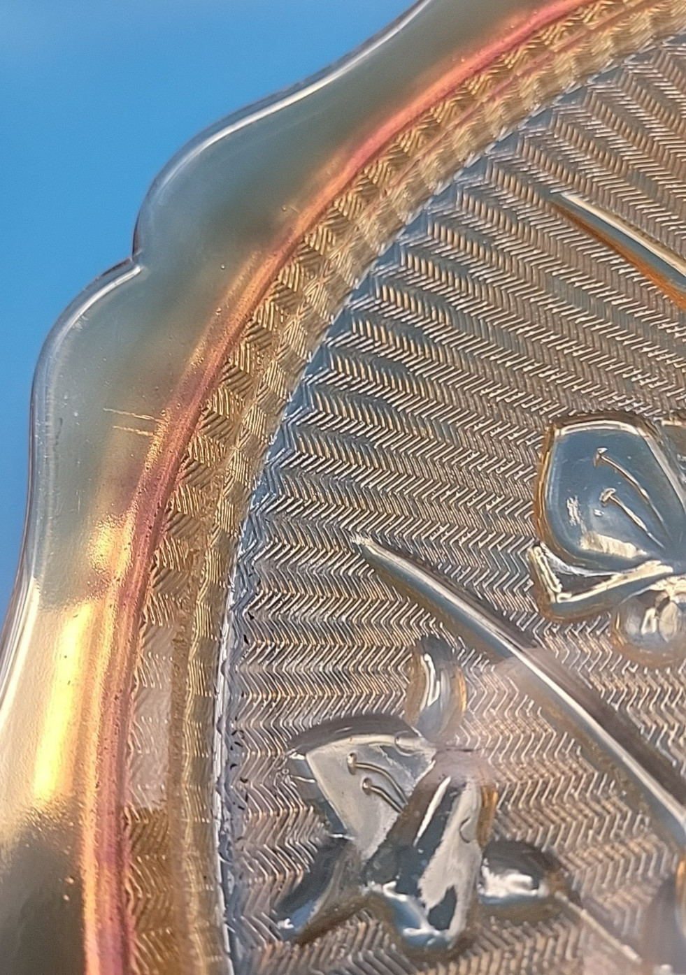 Jeannette Glass Iris Iridescent 12" Sandwich Serving Plate