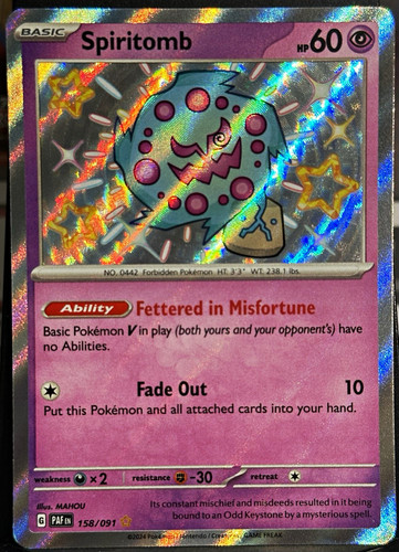 The Pokemon Company Pokemon TCG Spiritomb 158/091 Paldean Fates Shiny Holo EN