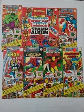 1976 MARVEL SUPER HERO STAMP ALBUM+ FULL SET OF MARVEL SUPERHEROSTAMPS*READ*