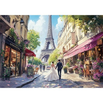 500 Piece Romantic European Street Jigsaw Puzzle for Adults Scenic Artwork
