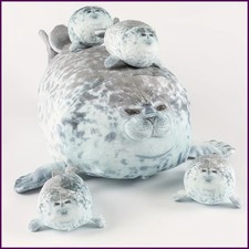 40cm Plush Blob Seal Pillow Mother with Four Kids Seal Chubby 3D Novelty Sea