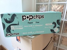 Popchips Crisps 24x23g (Sea Salt & Vinegar) - Low Calorie - Popped not Fried