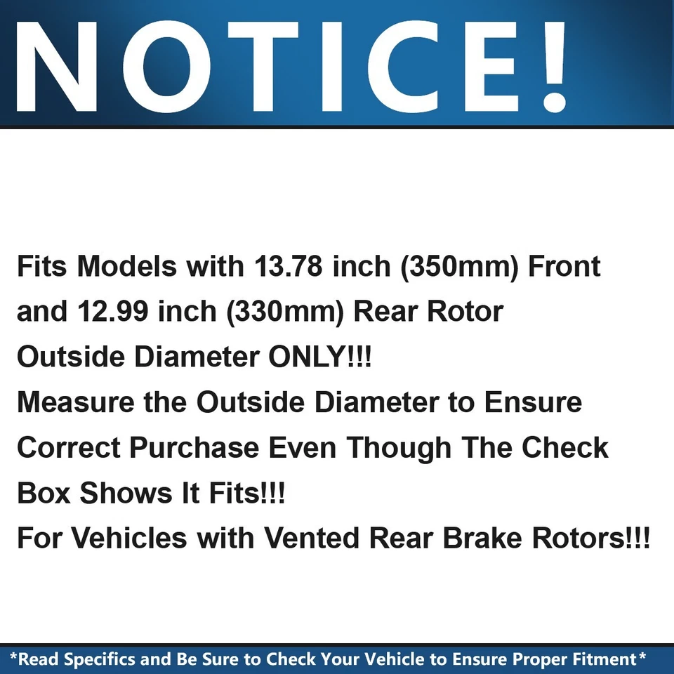 350mm Front & Vented Rear Brake Rotor + Ceramic Pad for GL450 GL320 GL350 ML320 - Image 2 of 4