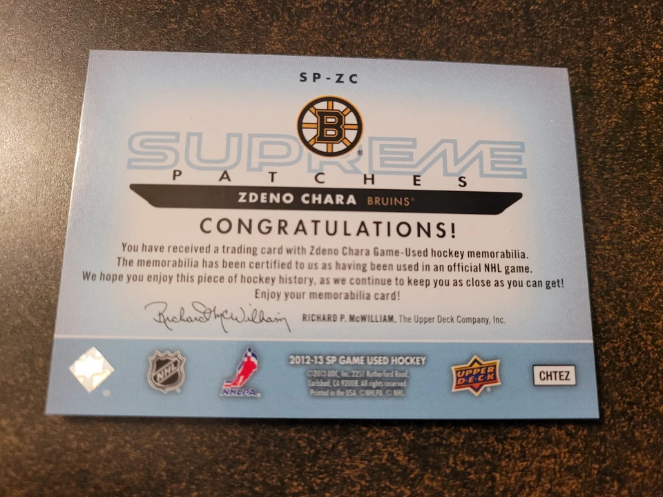 2012-13 SP Game Used - Zdeno Chara - Supreme Patches 03/12 - Image 2 of 2