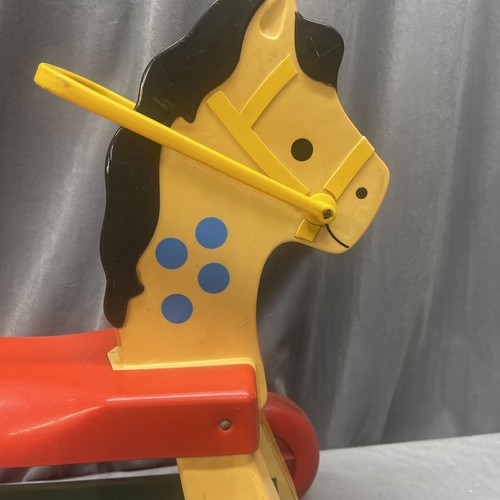 Whinny Fisher Price Pull Pony Riding Horse Toddler Ride On #978 Made In USA 1976 - Picture 9 of 24