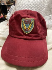 Vintage Antique airplane Ass  n association Fitted Small Hat cap Red With Patch