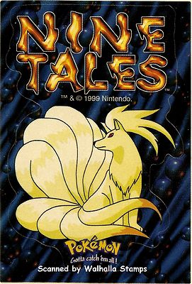 POKEMON STICKER, Nine Tales A&A Vintage vending machine sticker
