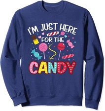 I'm Just Here For The Candy Halloween Cute Lollipop Unisex Crewneck Sweatshirt