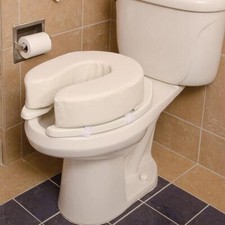 Toilet Seat Cushion Pad Soft Foam 4 Inch Round White Vinyl Cover Comfortable