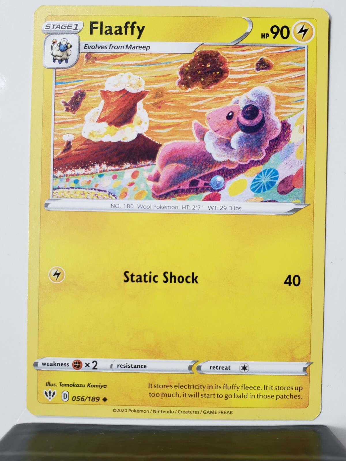 Flaaffy 056/189 NM - B2G1F - Darkness Ablaze Pokemon Card - Tomokazu Komiya Art