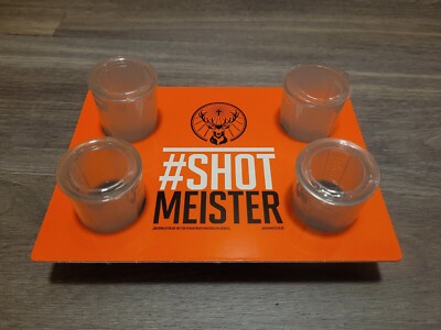 Jägermeister Shot Glas Halter ''Shot Meister'' Schnapsglas Stamper mit 4 Gläser