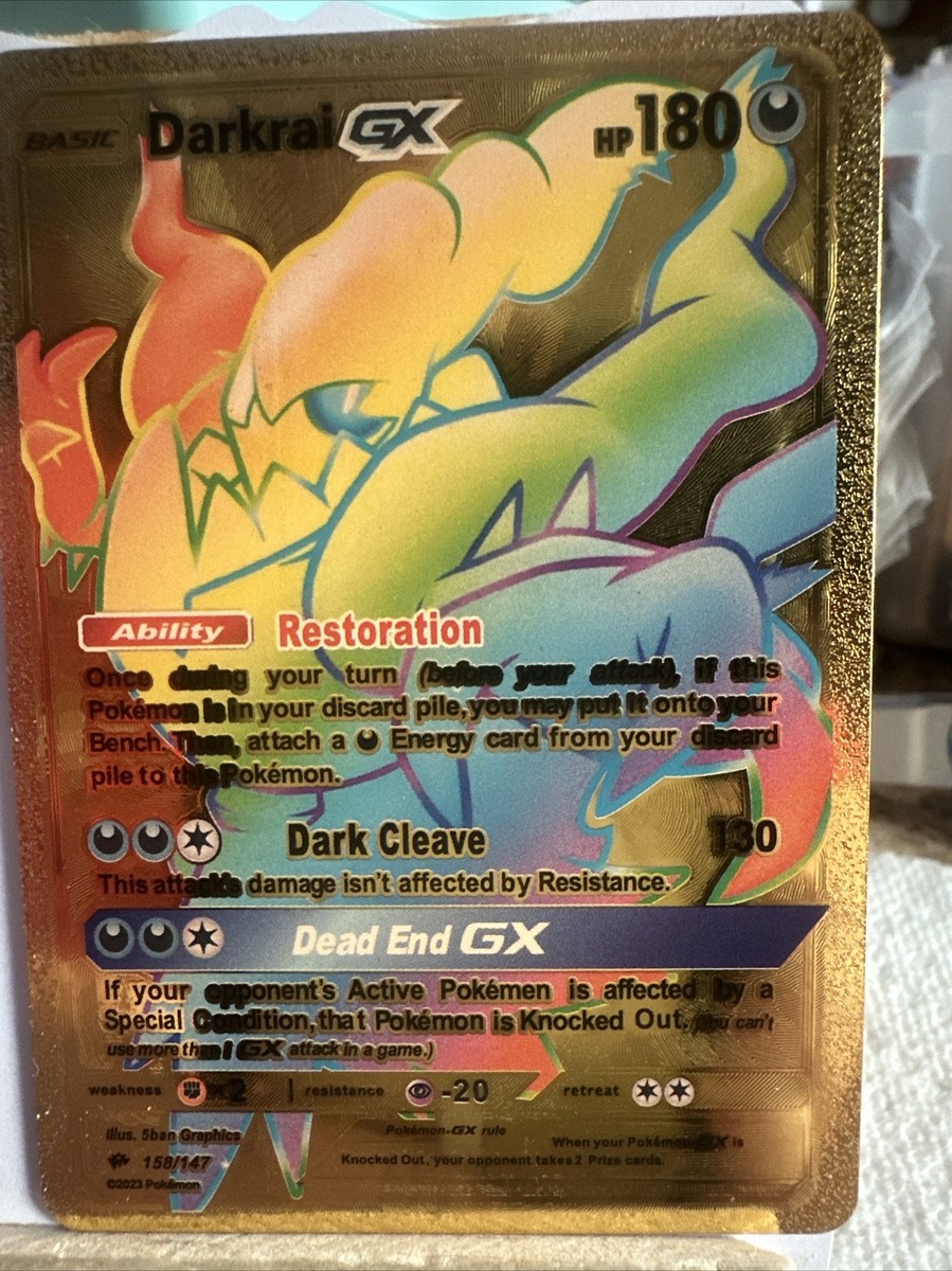 Darkrai GX Gold Rainbow Foil 🔥Fan Art Card 🔥180HP NM | eBay Darkrai GX Gold Rainbow Foil 🔥Fan Art Card 🔥180HP NM | eBay