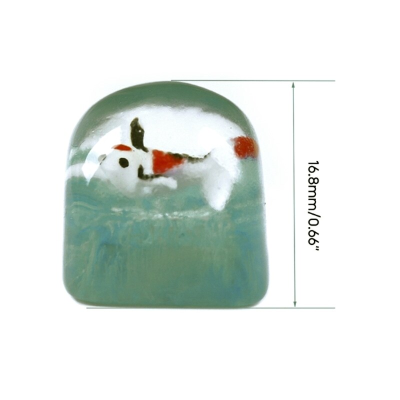 Mechanical Keyboard Keycaps MX-Cross Transparent Koi Fish Design