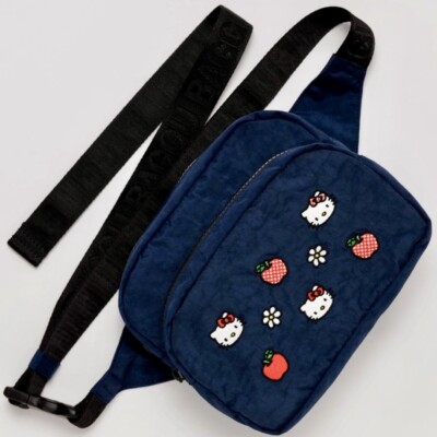 NEW! Baggu x Sanrio HELLO KITTY FANNY PACK Embroidered Navy Recyc. Nylon Ltd. Ed