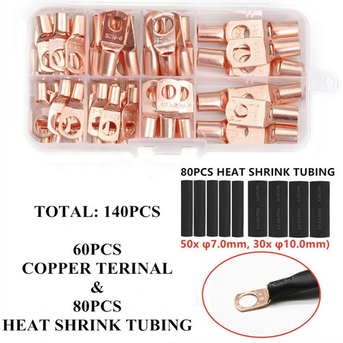 140X Surtido Coche Auto Anillo de Cobre Terminal Cable Crimpado Conector Cable Batería - Imagen 10 de 15