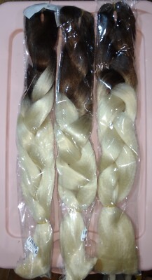 Ombre Braiding Hair Pre Stretched Braiding Hair Extension Jumbo Crochet 24 in 3