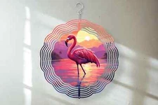 Sunset Flamingo Wind Spinner , 3 Size Choices