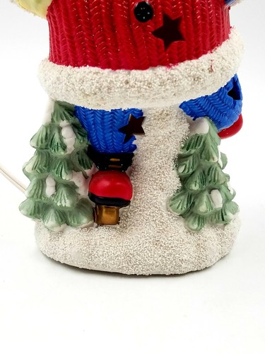 Vintage Ceramic Light Up Skating Santa Claus Christmas Holiday Table Display - Picture 3 of 9