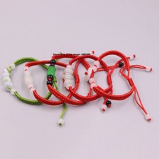 Pulsera hecha a mano con cuentas de jade natural mezcla de 5 piezas ajustable 15-17 cm regalo de la suerte