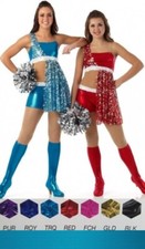 No Limits TURQUOISE Adult Large Dance Costume Boy Short Foil Sequin Unitard New