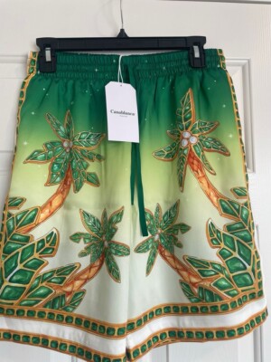 CASABLANCA Joyaux D'Afrique Satin Shorts  -$490