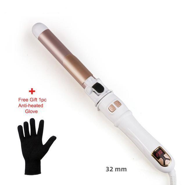 Curling Iron Dual Voltages White Rotating Iron Styling Hair