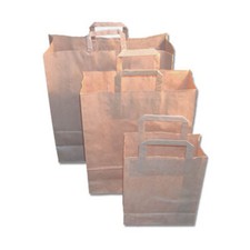 50 Papier - Tragetaschen, braun, 22+10x28cm
