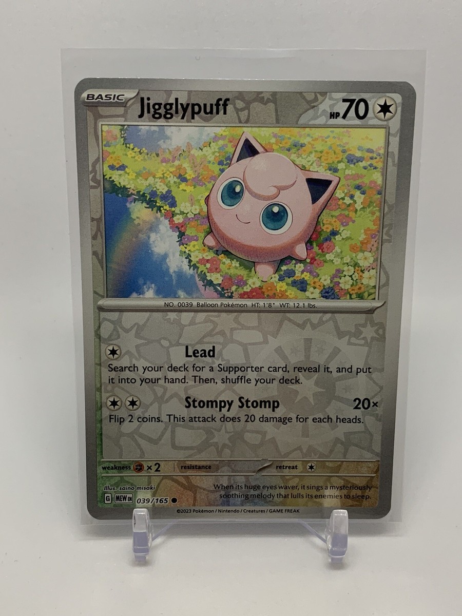 jiggly puff pokemon card Jigglypuff 039/165 Reverse Holo Pokemon 151 Free Ship
