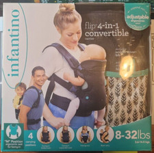Infantino Flip 4-in-1 Convertible Carrier, Black, 8-32 lbs Brand New