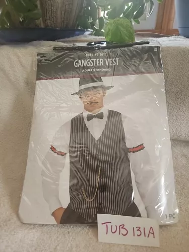 Gangster Vest Adult Men's Costume 1920s Gatsby Pinstriped Mafia Capone