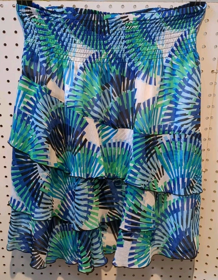 Moda Falda Bug Mediana Capas Azul Negro Verde Blanco Foto 2 de 4