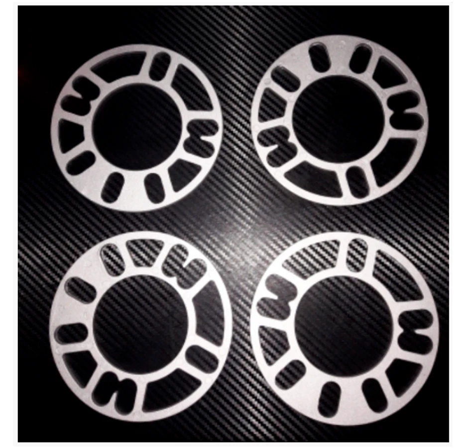 4 Pcs/Set 5mm Aluminum Auto Car Wheel Tire Spacers Adaptor Shims Plate 4/5 Stud - Image 2 of 4