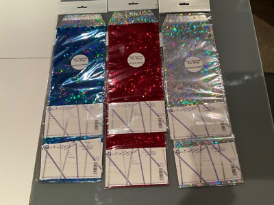 10 x holografische selbstversiegelnde Geschenkverpackung Weinflaschentüten, Etiketten rot, silber oder blau